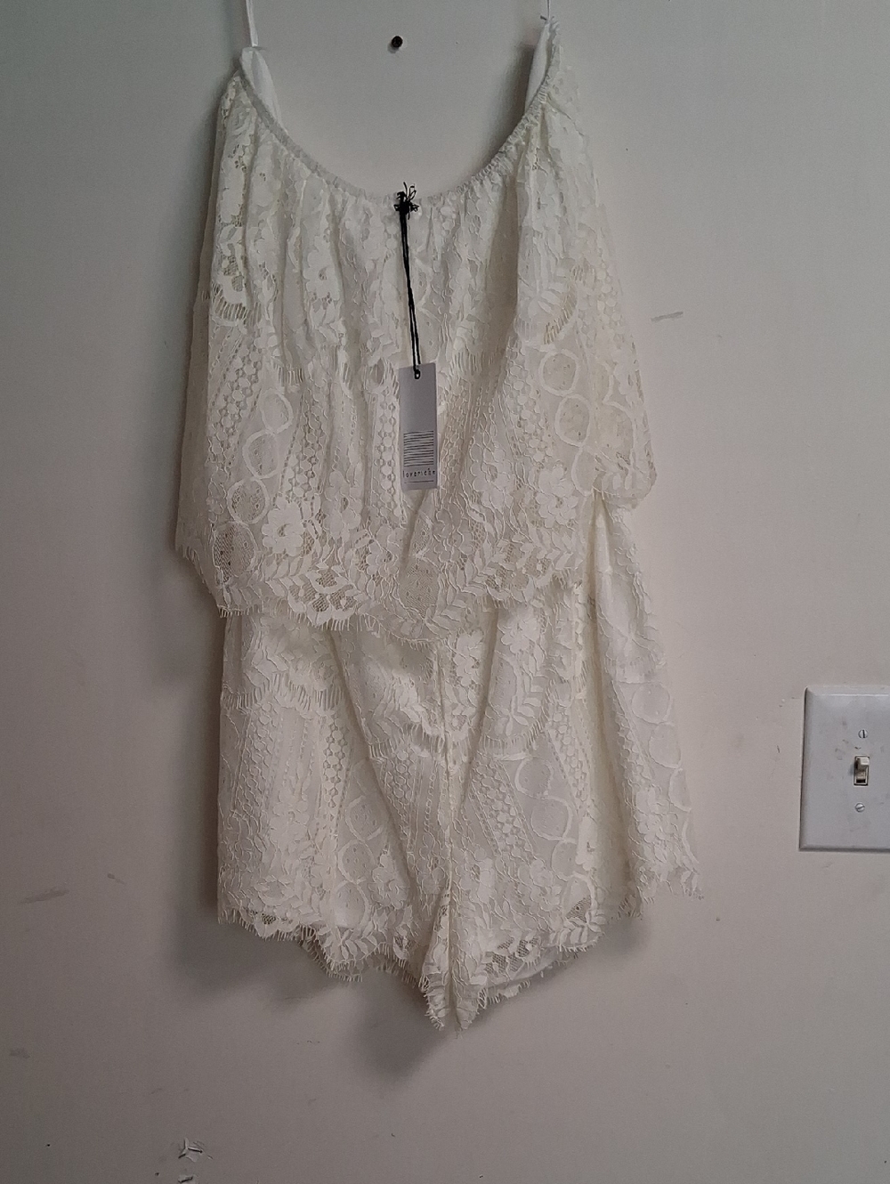 Love Riche Ivory Lace Romper